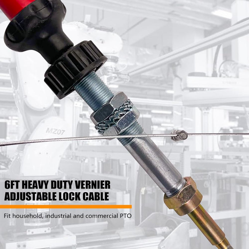 VCGTX06 6 Foot Heavy Duty Adjustable Vernier Locking Cable， Great for PTO Applications and Dump Applications，Detachable Cable Head