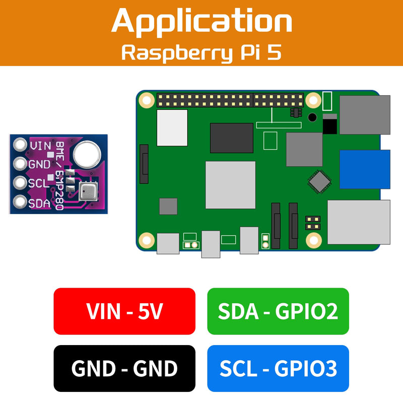 4pcs BME280 5V Sensor Module GY-BME280-5 Atmospheric Pressure Sensor Temperature Humidity Sensor I2C Interface Compatible with Arduino