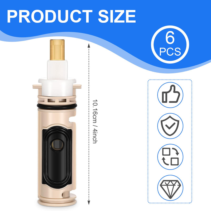 Qunclay 6 Pack Compatible with Moen 1222 Replacement Cartridge Kit One-handle Positemp Faucets Tub Bathtub Shower Cartridge Replacement Tool Brass and Plastic Shower Part Cartridge - NewNest Australia