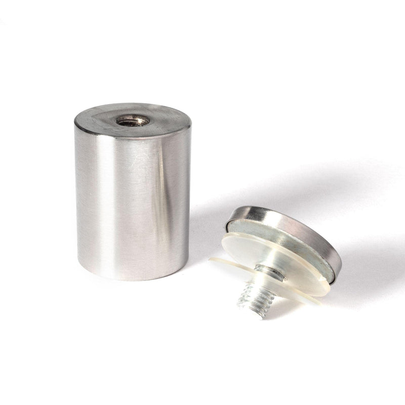 Stainless Steel Standoff 1-1/2 Inch Diameter x 2 Inch Barrel Length Brushed Finish for PVC, Glass and Acrylic Sign Stand Off Wall Anchors and Screws 4 Piece Pack for Heavy Signs