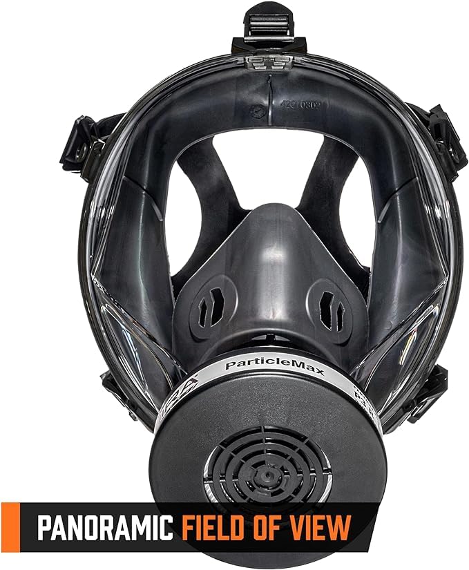 MIRA Safety CM-I01 Full-Face Industrial-Grade Gas Mask with 40mm NATO Filter Compatibility and Advanced Valve Design Cm-i01 Black