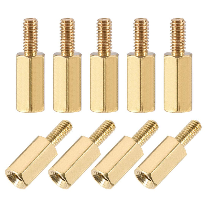uxcell M2.5x10mm+6mm Male-Female Brass Hex PCB Motherboard Spacer Standoff for FPV Drone Quadcopter, Computer & Circuit Board 50pcs