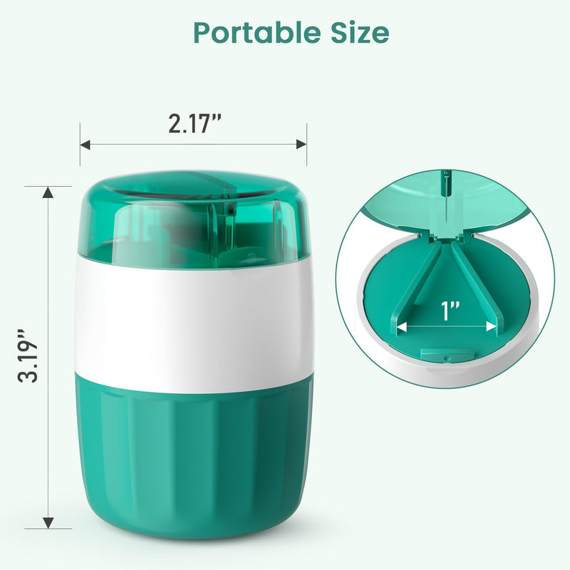 3-in-1 Pill Crusher and Pill Cutter with Storage Compartment for Tablets, Pill Grinder Fine Powder, Pill Cutter Splitter for Small or Large Pills