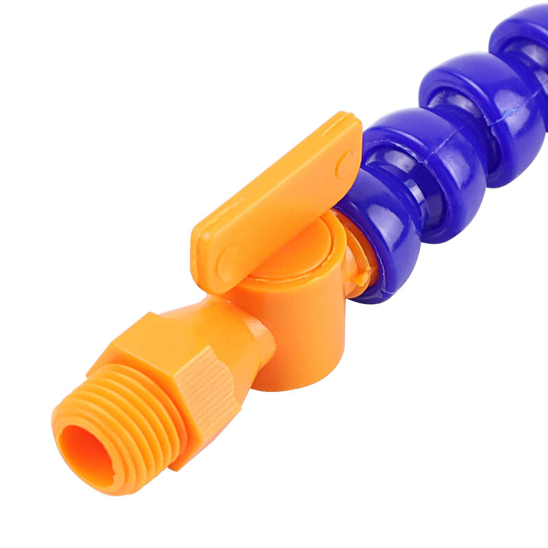 Pack of 6 Round Plastic Flexible Water Oil Coolant Pipe Hose 1/4PT Adjustable with Switch，for Lathe, Milling,Water Cooling System