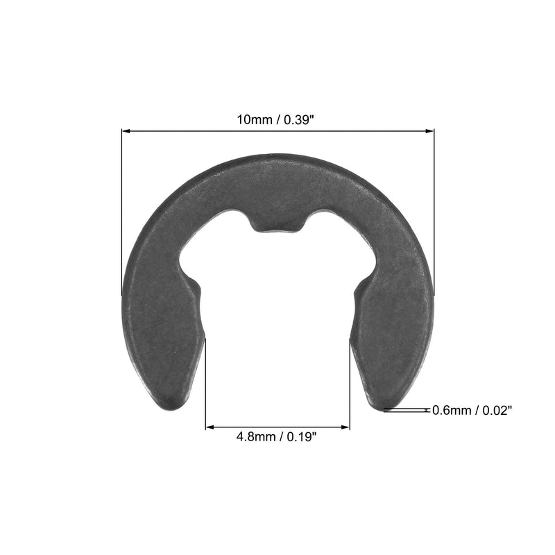 uxcell E-Clip Circlip - 10mm External Retaining Shaft Snap Ring Carbon Steel Black 30pcs