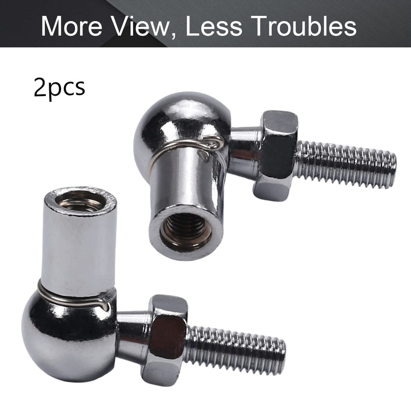 Heyiarbeit 2Pcs Rod End Ball Bearing with Stud, M6 Female Thread 6mm Round Handle Dia A3 Steel Silver Tone 6x6mm