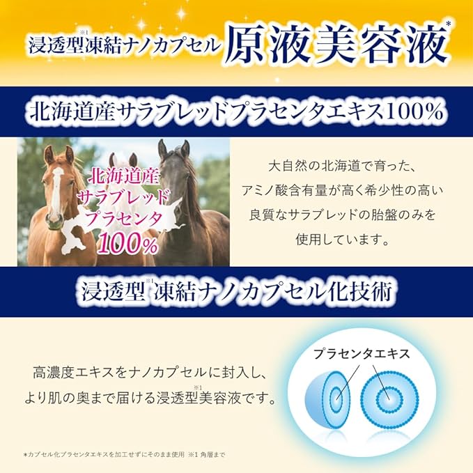 Placewhiter Facenta Formulated Serum, 1.0 fl oz (30 ml) (Penetrating Serum/Thoroughbred Placenta), Made in Japan - NewNest Australia