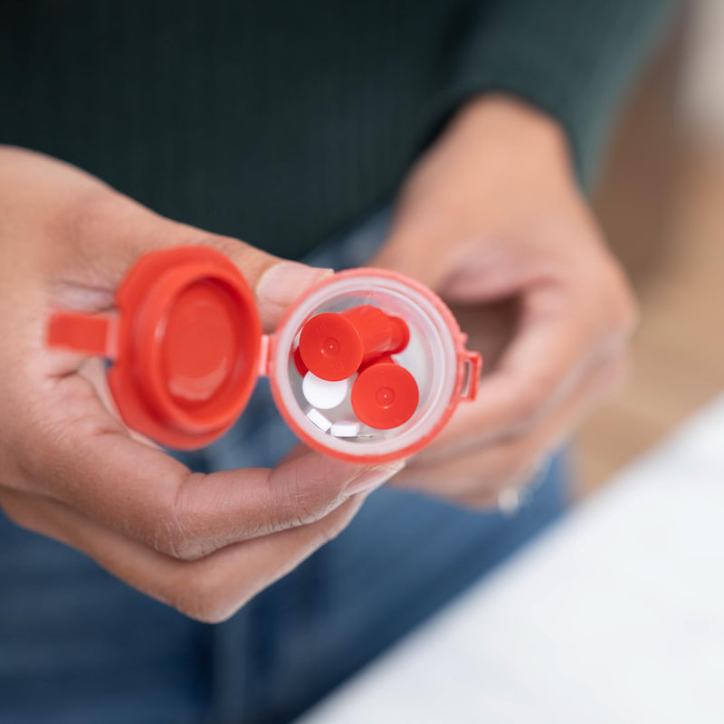 Single Use Travel Sharps Container for Needles, Syringes - Portable Small Sharps Container with New & Improved Locking Lid - Puncture Resistant Needle Disposal Containers (6-Pack, 6) 6-PACK