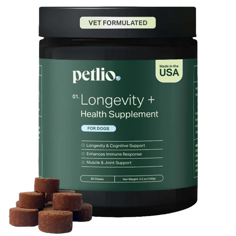 Longevity+ Dog Health Supplement - Dog Vitamins and Supplements for Joint, Muscle, Immune, and Cognitive Health - Vet-Formulated and Made in the USA - for Small Dogs 24 lbs or Less - 30 Day Supply Small Dog | (24lbs or less)