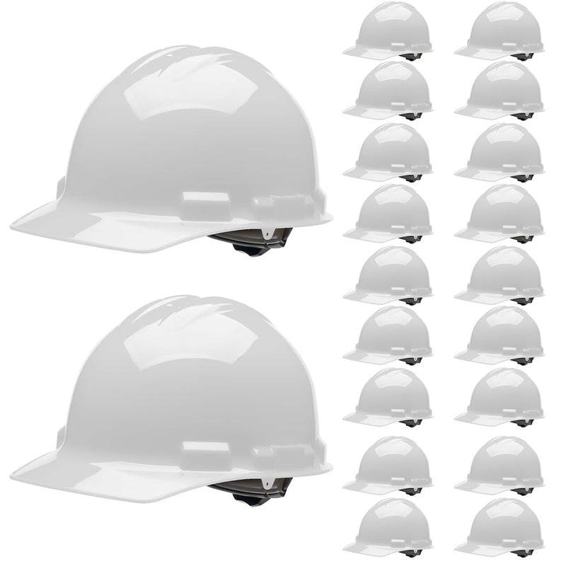 Malta Dynamics Made in US 4 Pt. Suspension Hard Hat, Ratchet Cap Style, Construction Hard Hat for Safety, OSHA/ANSI Compliant White 1