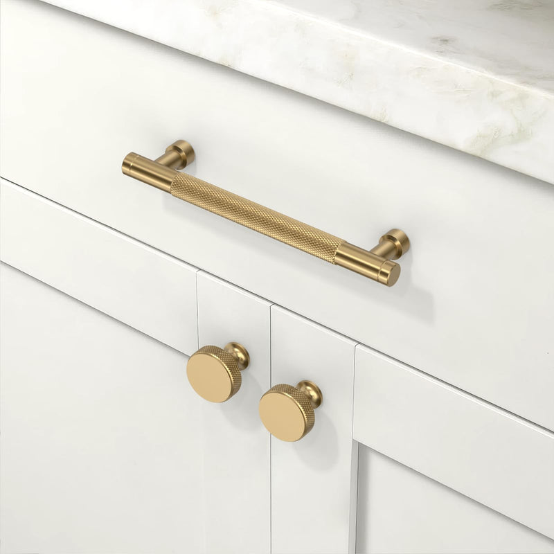 10 Pack Champagne Bronze Kitchen Cabinet Knobs 1-1/5 Inch(30mm) Cabinet Pulls Drawer Knobs Cabinet Hardware Knobs for Drawers Single Hole