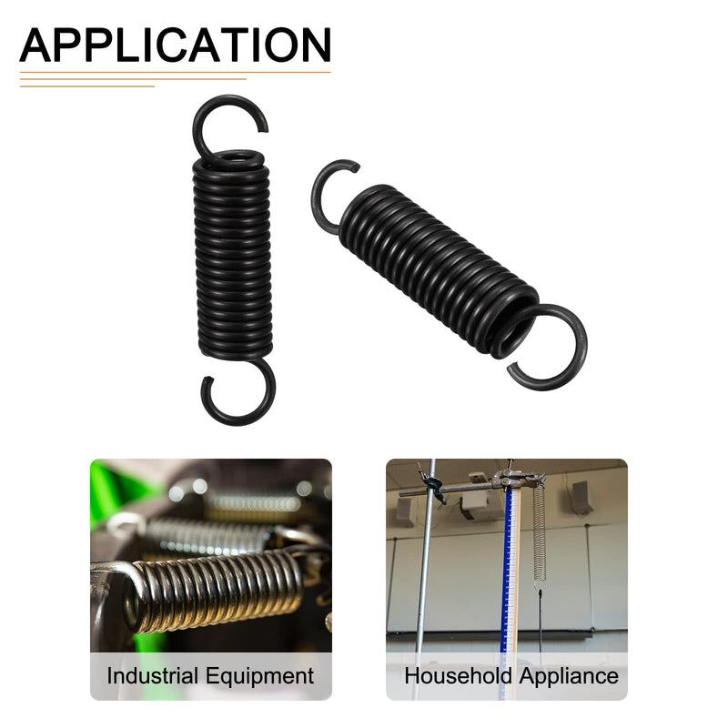 2.5x18x80mm(WxODxL) Extension Spring - 2Pack - Good for Home Repair Machinery - Manganese Steel Extended Compressed Spring - Black 2.5x18x80mm