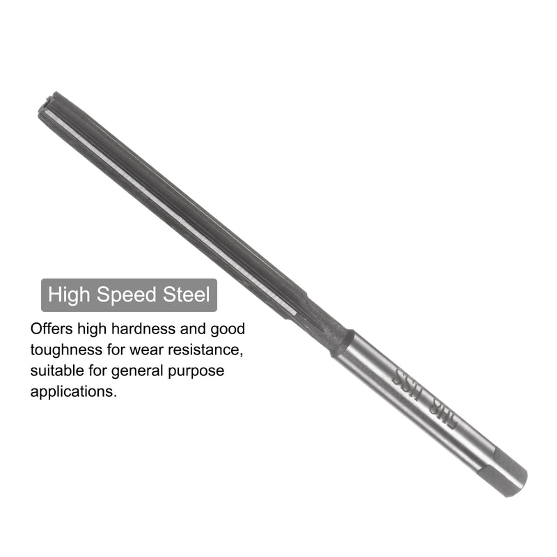 uxcell Hand Reamers, 5mm H8 Metric Reamer Drill Bit for Metal Wood Hole Reaming, Straight Flute High Speed Steel (HSS) Tool