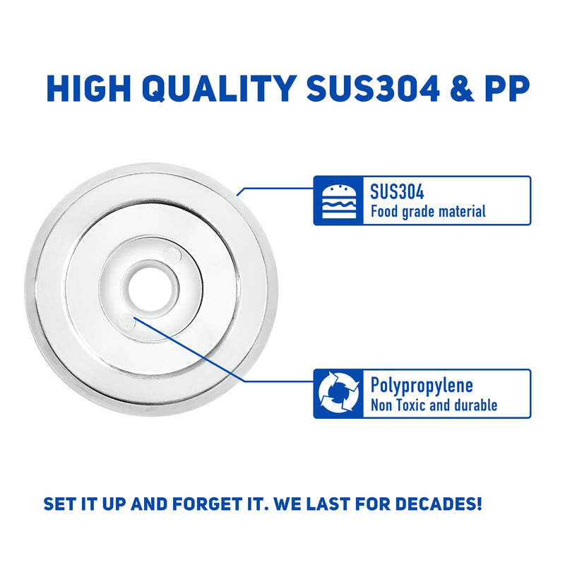 1/2" Thick Spacer for Tub Spout, Flange Trim Ring for Bath Faucet, Eschutcheon Cover Plate for Spigot with Split PVC Blocking Water, Shower Pipe Remodeling Sealer (304SUS-Chrome)