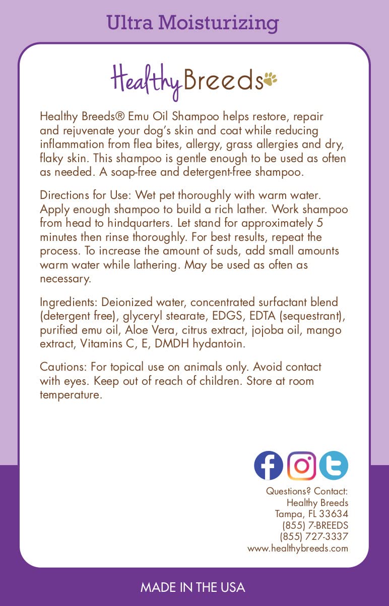 Healthy Breeds Toy Fox Terrier Emu Oil Shampoo 8 oz - PawsPlanet Australia