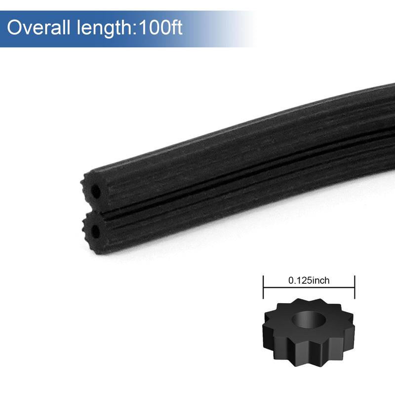 Window Screen Spline, 0.125" x 100' Replacement Round Black Window Screen Retainer Spline, Window Screen Repair