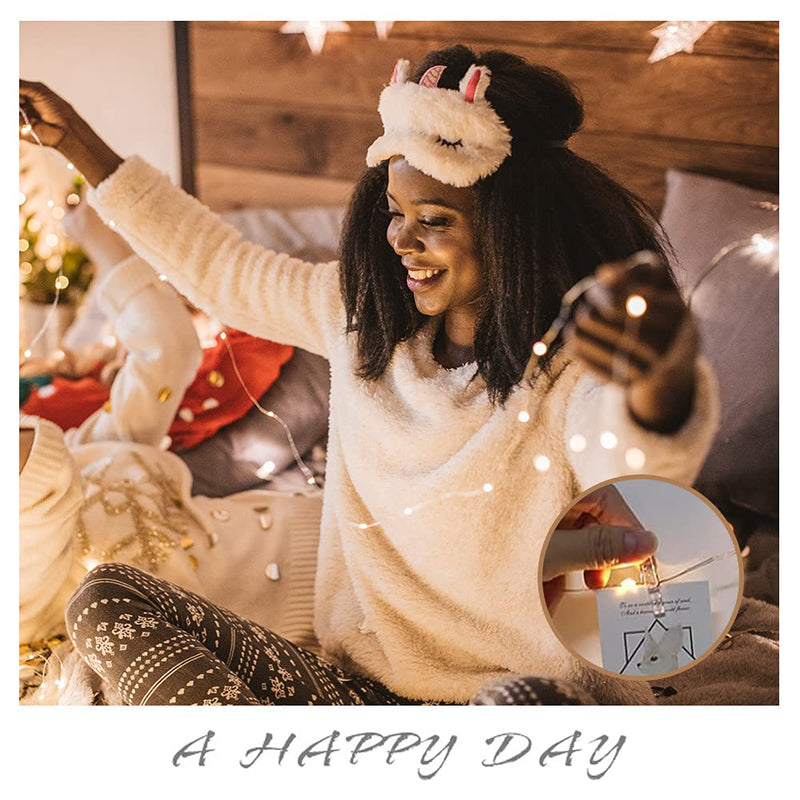 Photo Clip String Lights with Remote, 40FT 120 LED USB Powered Fairy Lights Picture Clips, 8 Modes with 50 Clear Clips for Dorm, Bedroom, Christmas, Party, Wedding Decor (Warm White) Warm White 8 Modes USB Powered-120LED