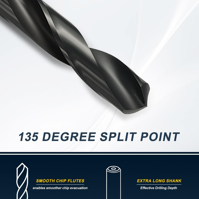PATIKIL 10mm Extra Long Drill Bit, Length Straight Shank M2 High-Speed Steel 135° Nitriding Black for Stainless Steel Hard Metal 2