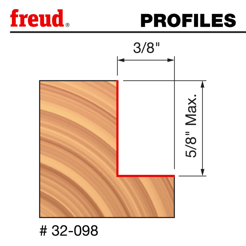 Freud 32-098: 1-1/4" (dia.) Rabbeting Bit with 1/4" shank, 2-1/4" overall length