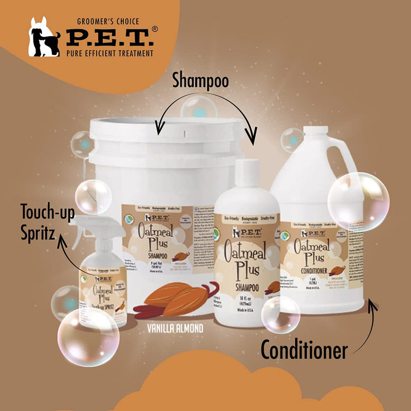 Oatmeal Plus Shampoo for Dogs – Moisturizing Formula for Itchy, Allergy-Prone Skin, Vanilla Almond – Made in USA by P.E.T. (16 fl. oz) 16 oz - PawsPlanet Australia