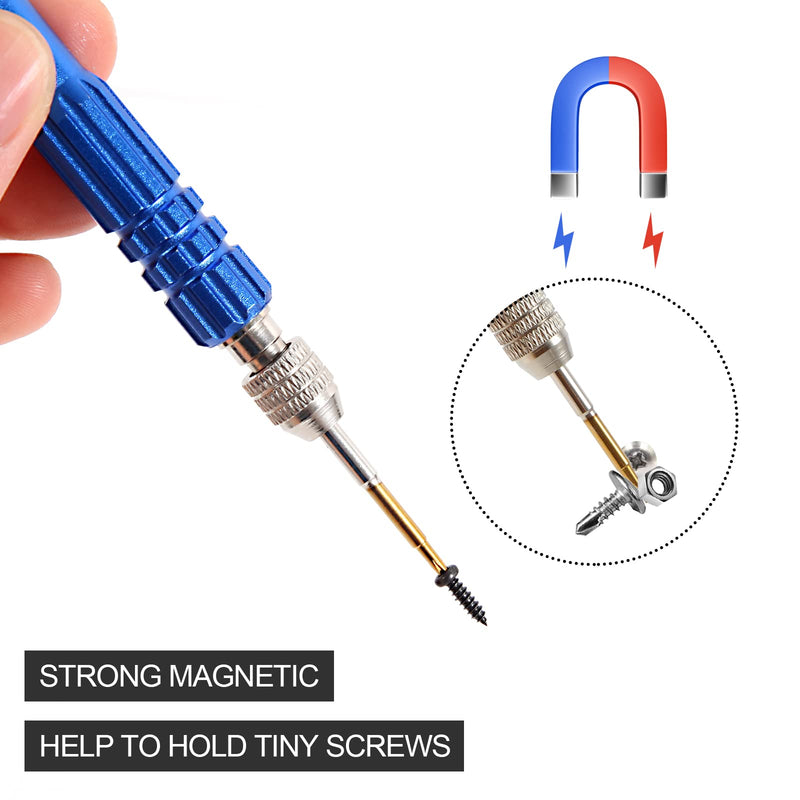 Small Watch Eyeglass Screwdriver Set， Micro Precision Eyeglass Repair Screwdriver Kit Small Screwdriver Set for Electronics、Sunglasses、Jewelry（blue） Blue