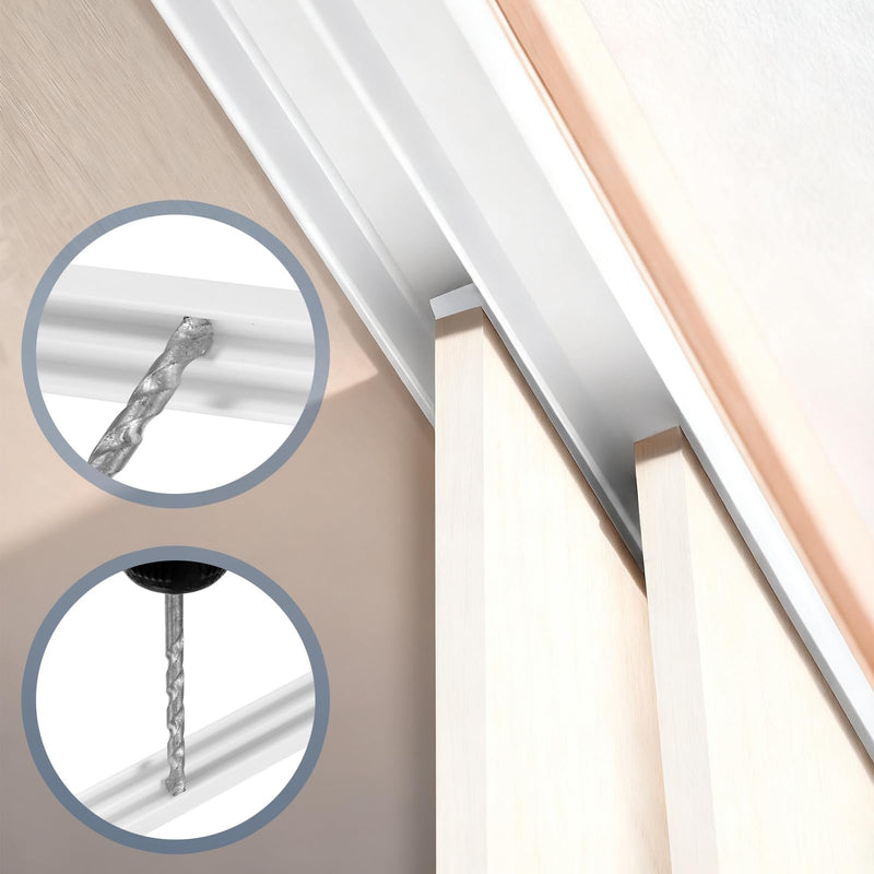 uxcell 2Set Plastic Sliding Door Track, 3.94Ft Sliding Glass Cabinet Window Track Hardware Set for 1/8" Thick Panels, for Small Bypassing Closet Door, White 2