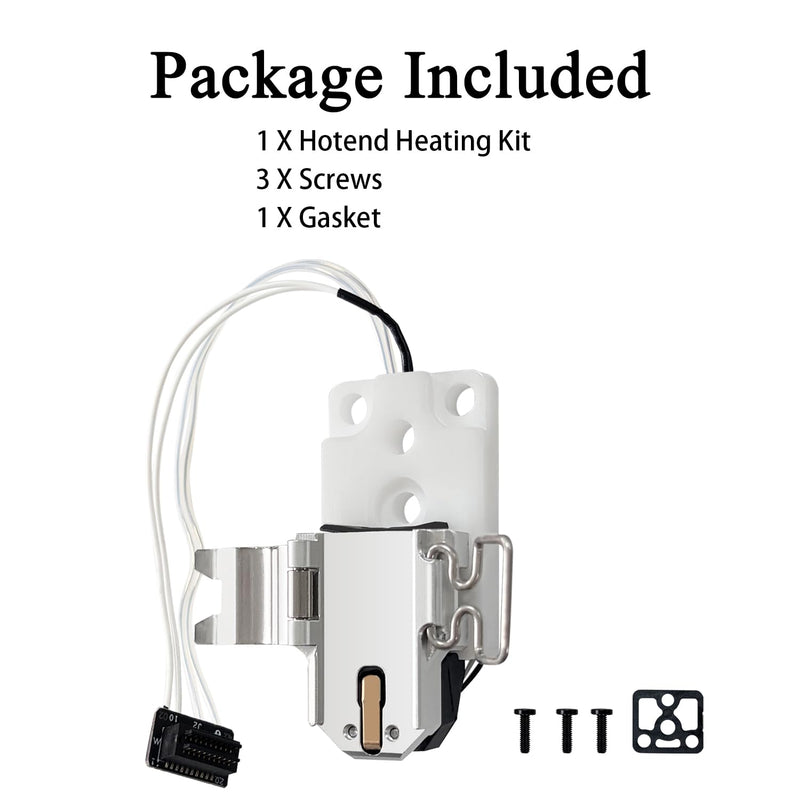 HzdaDeve Upgraded A1 Mini/A1 Heating Assembly Kit Ceramic Block Heat Insulation Heating Component Hotend with Heater Cartridge Thermistor Sensor Heat-Insulating Base Clip for Bambu Lab A1 Series