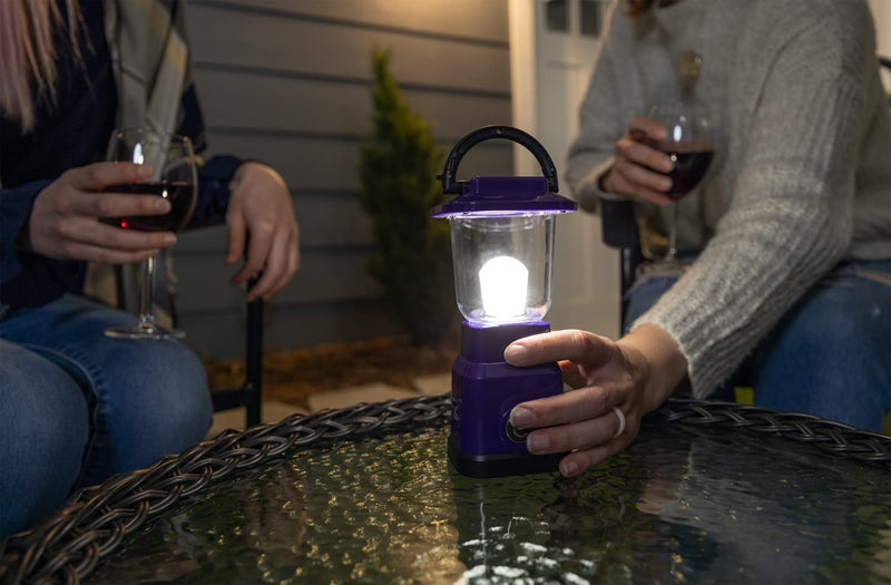 Enbrighten LED Mini Camping Lantern, Battery Powered, 200 Lumens, 40 Hour Runtime, 3 Modes, Night Light for Kids, Ideal for Hiking, Outdoors, Emergency, Snow, Hurricane and Storm Purple