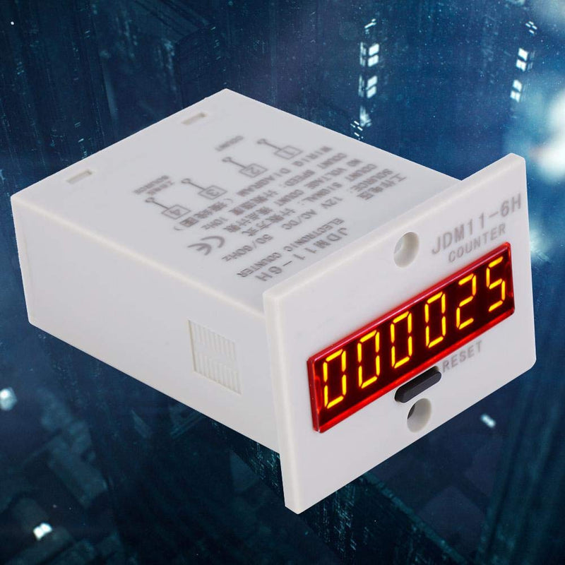 Electronic Counter,JDM11-6H No Voltage Counter 6 Digits Electronic LED Digital Display Counter Relay(AC220V)