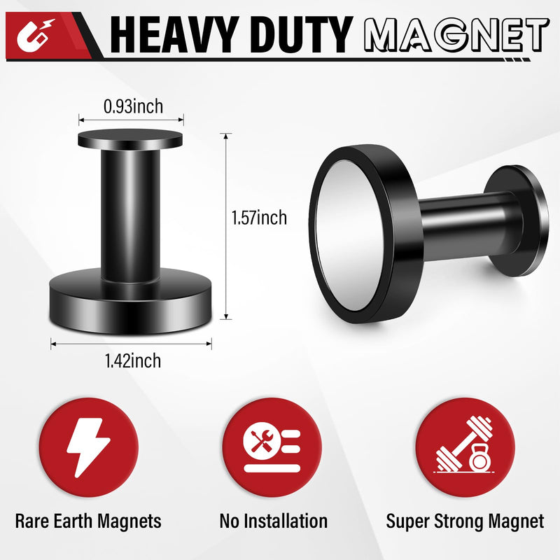 Magnetic Hooks for Cruise Cabins, Black 150Lb Magnetic Wreath Hanger, Locker Accessories, Strong Magnetic Hooks for Classroom, Whiteboard, Grill, Cruise Ship, Garage, Hanging - 3Pcs 3p