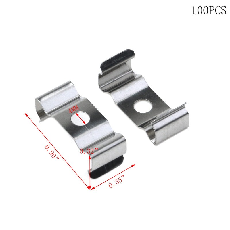 100PCS Iron Silver 0.90" Length T5 Clips, T5 Led Light Clips, Bracket Hanger for Led Tube