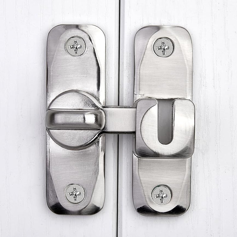 10 Packs Barn Door Latches - Silver 90/180 Degree Gate Lock Set - Zinc Alloy Right Angle Door Latch - Flip Gate Latches Hardware - Secure Sliding Door Lock for Cabinets and Bathrooms silvery_10 Pack