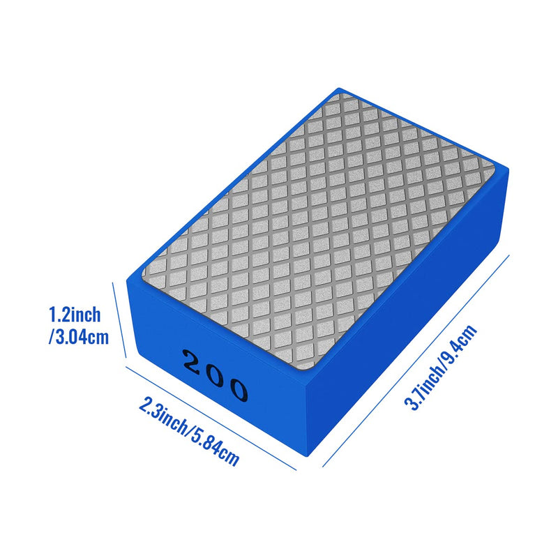 1 Pcs Diamond Hand Pad Sanding Block Sharp Glass Grinding Polishing Pad Sanding Block Foam Backing Hand-Held Sanding Block for Sanding Polishing Marble Tile Ceramics (200#) 200#