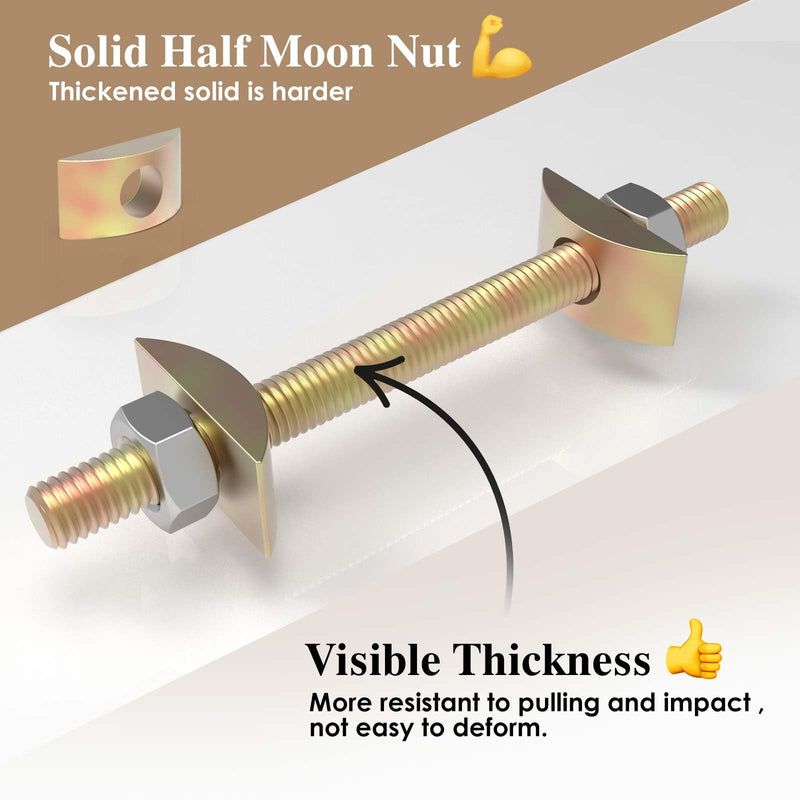 Furniture Fastening Connectors: Secure Countertops, Butcher Blocks, Tables, and Bed Frames with Bolt and Nut Hardware, Draw Bolts, and Miter Bolts,Metric-M8 5/16" x 3-1/2" (10PCS)