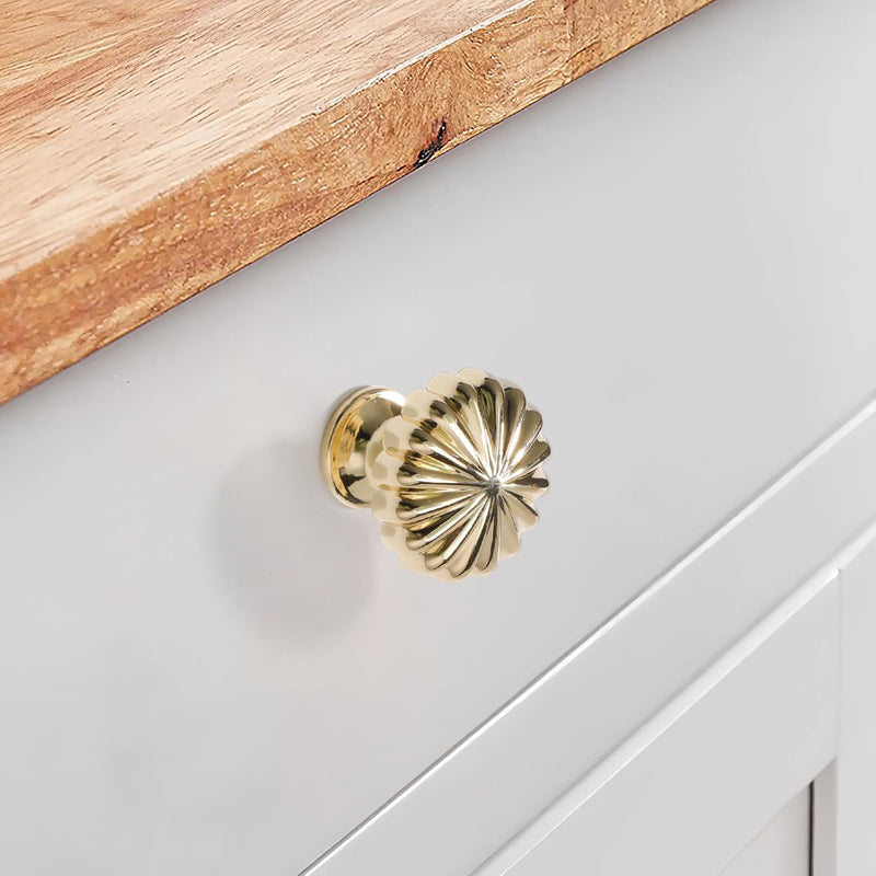 10 Pack Shiny Gold Diameter Zinc Alloy Drawer Kitchen Pulls Cabinets Furniture Pull for Dresser Wardrobe Cupboard Drawer Knobs Pulls Handles 1.14 Inch (29mm) 10