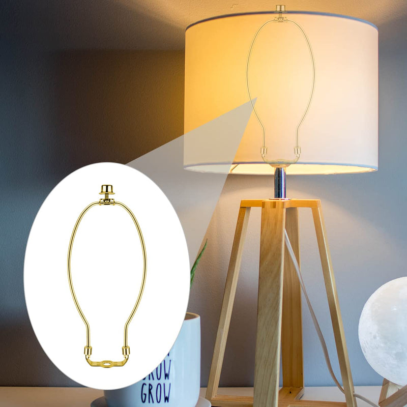 2 Pcs 10Inch Lamp Shade Harp Holders Detachable Lamp Shade Bracket Heavy Duty DIY Lighting Accessories for Floor Lamps and Table finials Bracket Light Fitting (Polished Brass) Polished Brass