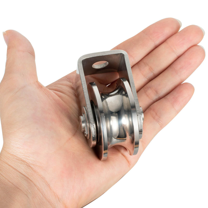 Cable Pulley Wheel Heavy Duty, Fixed Pulley Block, Bearing Inside, for Pulley System Gym Equipment, Lifting, Winch, Loading 1000lb 2Pack 2 pulley wall-mounted