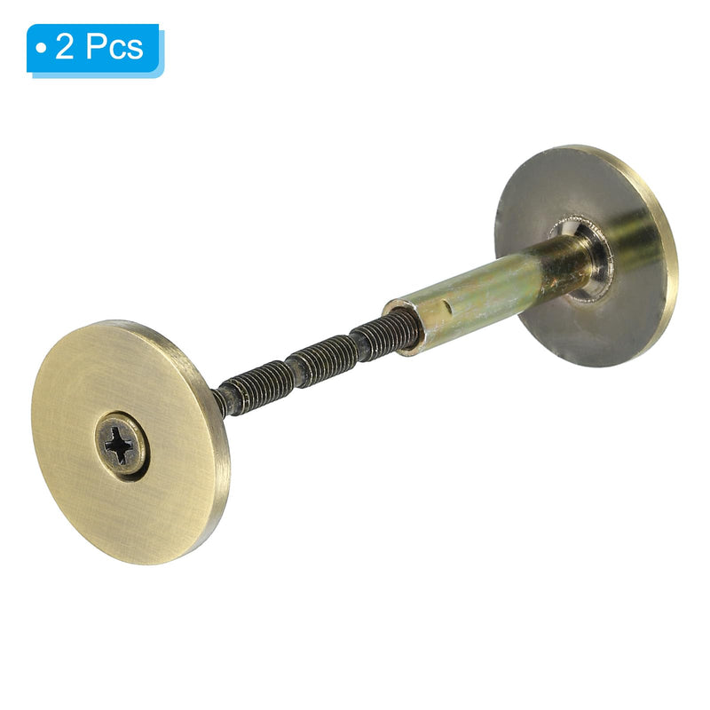 PATIKIL Door Knob Hole Cover Plate, 2 Pack 1 3/16" Dia. Deadbolt Cover Plate Door Hole Filler Plate for 5/16" to 1" Holes, Bronze 1 3/16"
