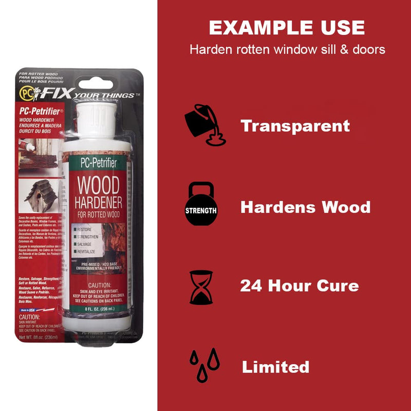PC Products PC-Petrifier Water-Based Wood Hardener, 16 oz, Milky White 164440 16 Fl Oz (Pack of 1)