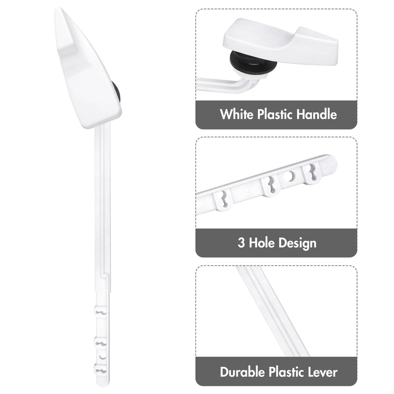 Lydia's Deal Toilet Handle Replacement Kit, Universal Front Mount Toilet Tank Flush Lever Replacement Handle, Toilet Tank Trip Lever, Easy to Install, Toilet Repair Kit, White Plastic Front Mount-2