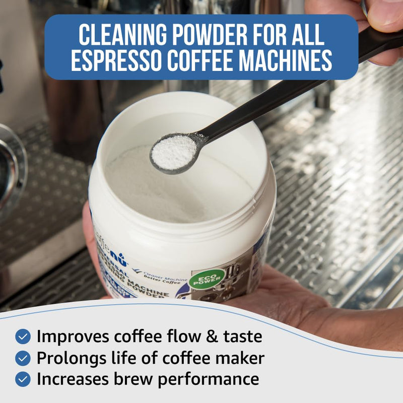 Caffenu Coffee Machine Cleaner Powder 450G - Espresso Machine Cleaner for Group Head - Commercial Machine Cleaning Formula - Complete Your Barista Accessories Collection