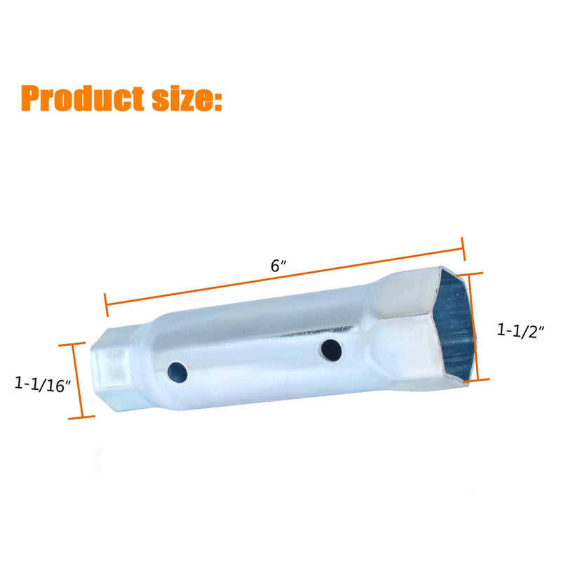 RV Water Heater Element Wrench, Dual Anode Rod Hex Wrench Socket Removal Tool 1-1/16 in x 1-1/2 in x 6 in