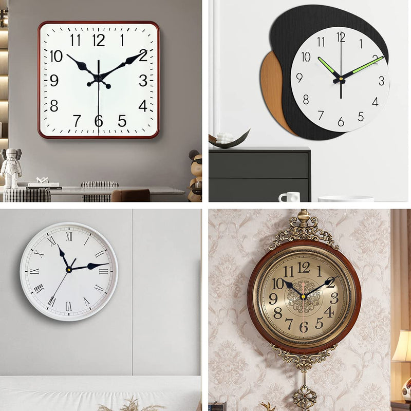 EMOON 3 Pieces Silent Clock Mechanism Replacement Kit, Battery Operated Clock Movement Parts with 7 Pack Clock Hands (Total Shaft Length 16mm,20mm,23mm) Size1-3pack