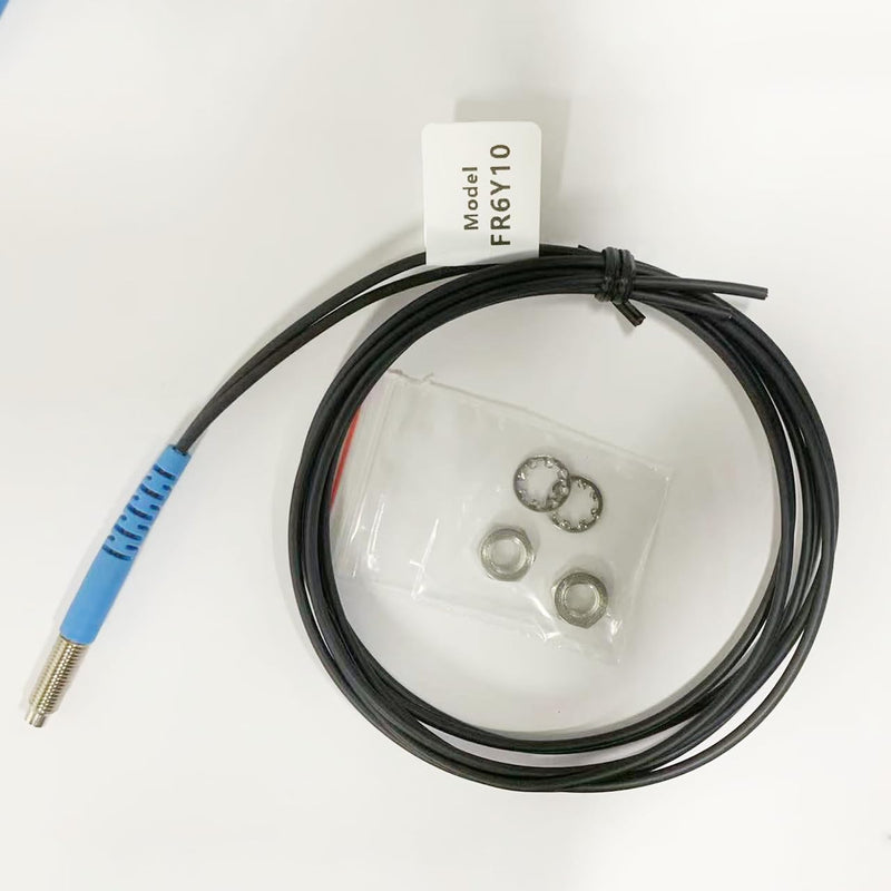 FR6Y10 Fiber Optic Sensor,Diffuse Reflective Digital Fiber Optic,1000mm Line Length,M6 Probe Sensor，Detection Distance 0-70MM FR6Y10 (M6)