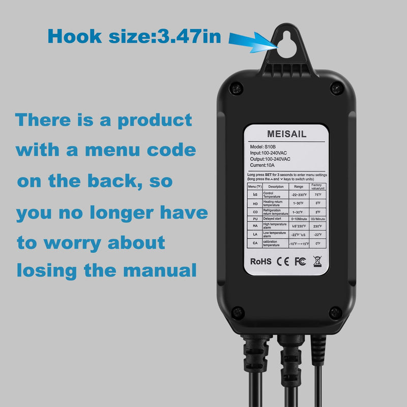 Temperature Controller Reptile Thermostat Digital Heatingplug in Thermostat Thermostat for Reptiles for Home Brewing Fermentation Incubation Temperature Controller.US specification1100W