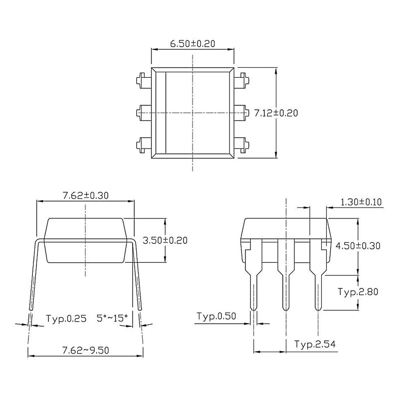 4N25 Optocoupler DIP-6 4N25VM 4N25SR2M High Speed Logic Output Optocouplers Transistor 6-Pin (Pack of 10pcs) 4N25