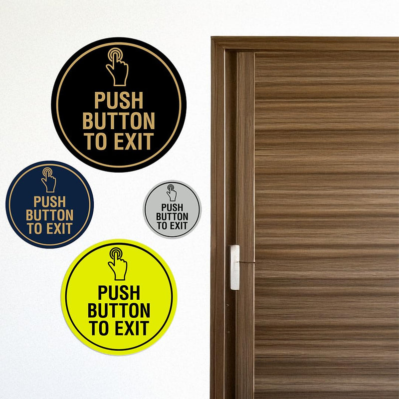 Signs ByLITA Circle Push Button To Exit Sign (Red) - Small (5 Pack) 4"- Small (5 Pack) Red