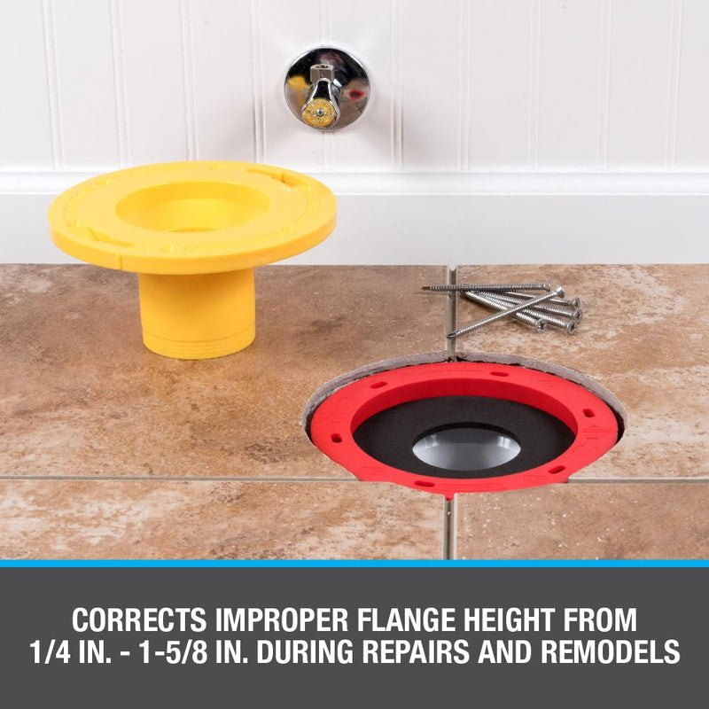 Oatey Toilet Flange Extender Kit 1/4- 1 5/8 in,Red and Yellow 1/4 in. to 1-5/8 in. Spacer