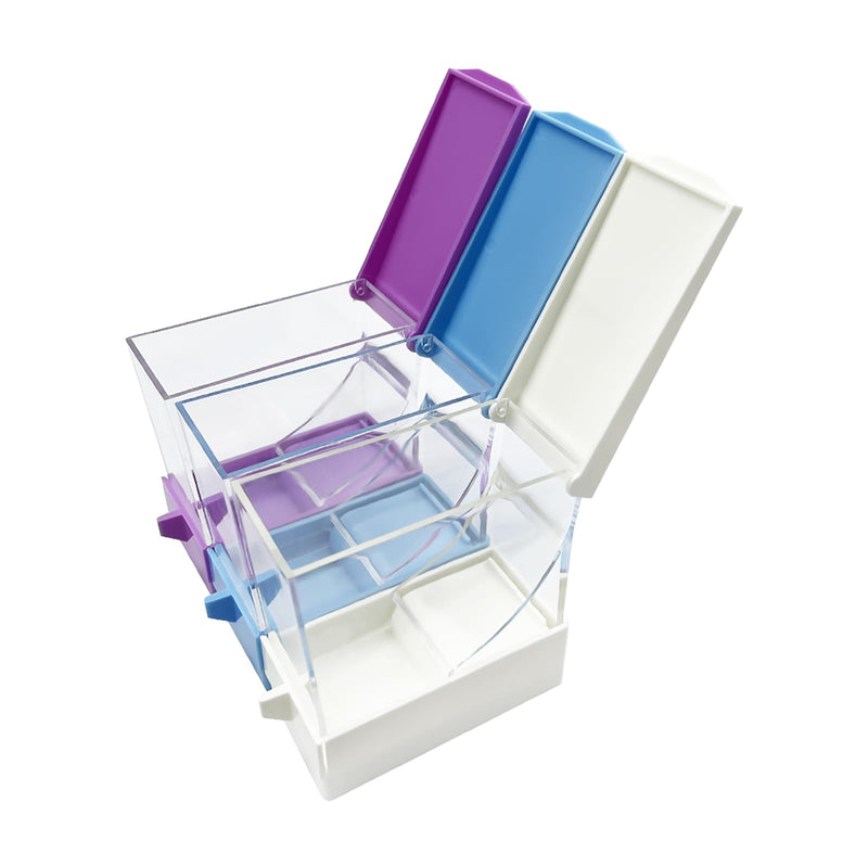 Dental Cotton Roll Dispenser, YOUYA DENTAL Professional Press on Plastic Cotton Roll Holder Organizer for Home Dental Pharmacy Dentist Cotton Roll Storage Box with Nonslip Base for Dental Lab Press White