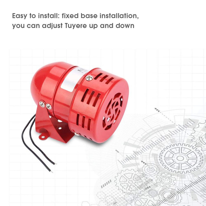 220V 120dB MS-190 Mini Metal Motor Alarm Industrial Sound Alarm Buzzer Electrical Guard Against Theft Continuous Sound, Red